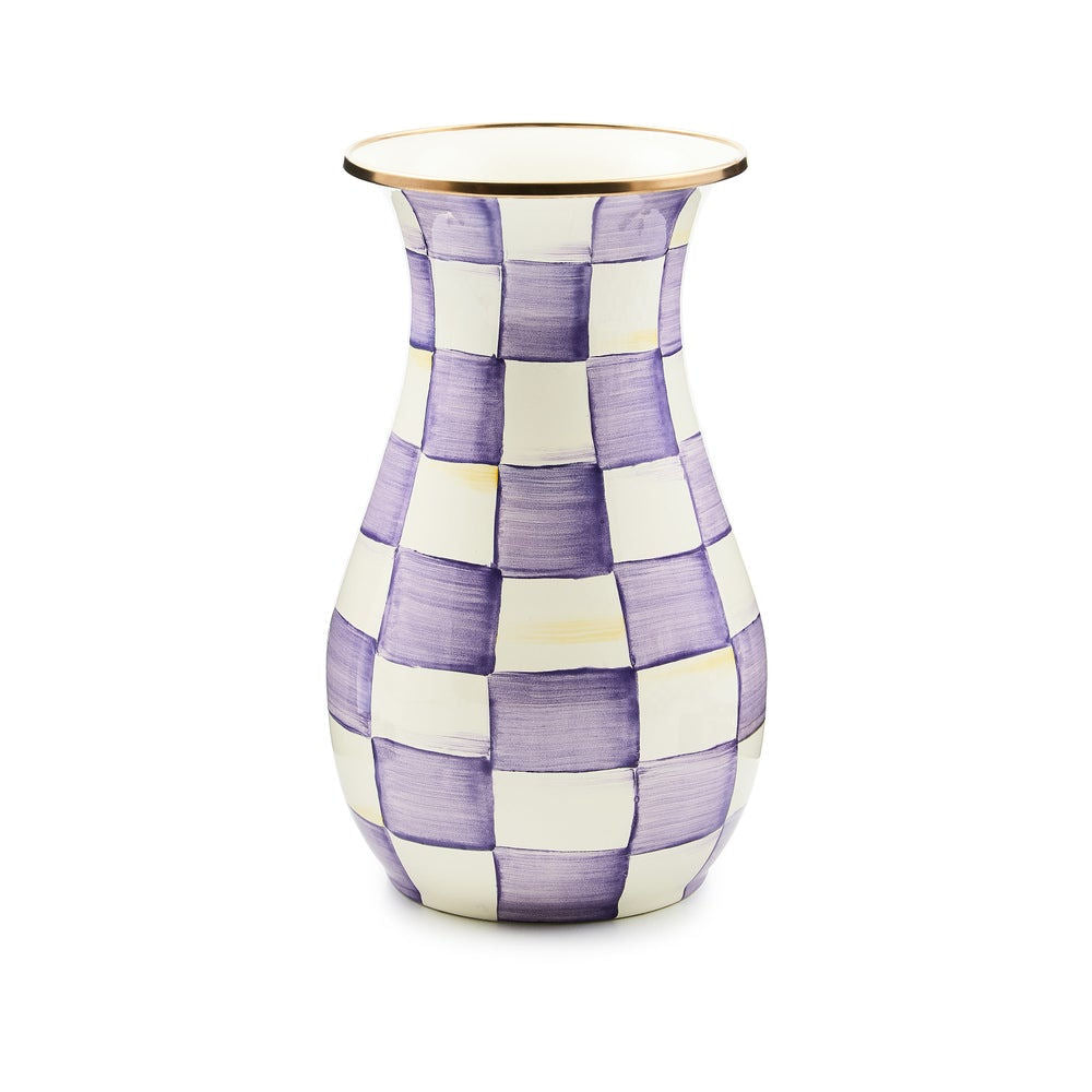 Violet Check Tall Vase by MacKenzie-Childs