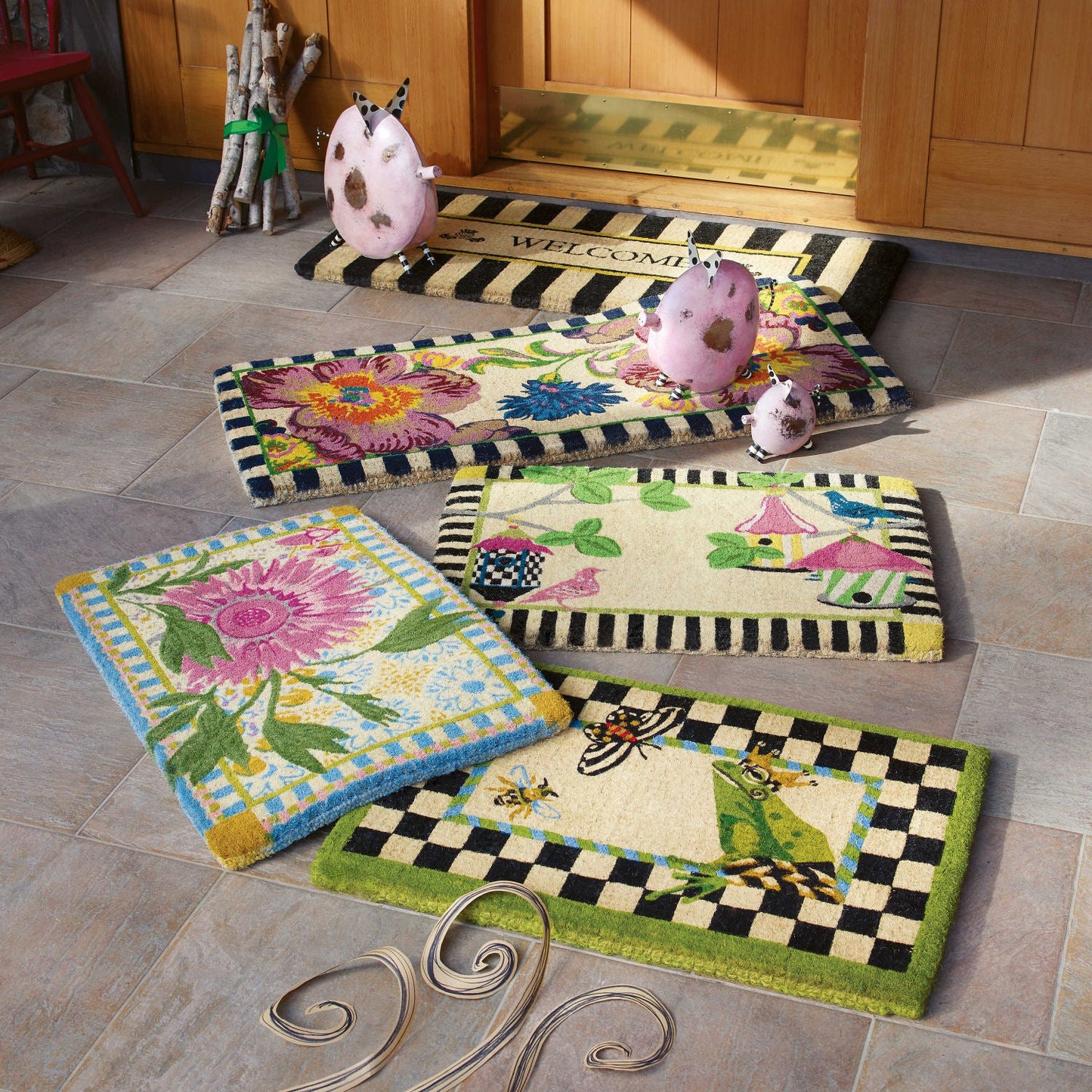 Frog Entrance Mat by Mackenzie - Childs - |VESIMI Design| Luxury Bathrooms and Home Decor