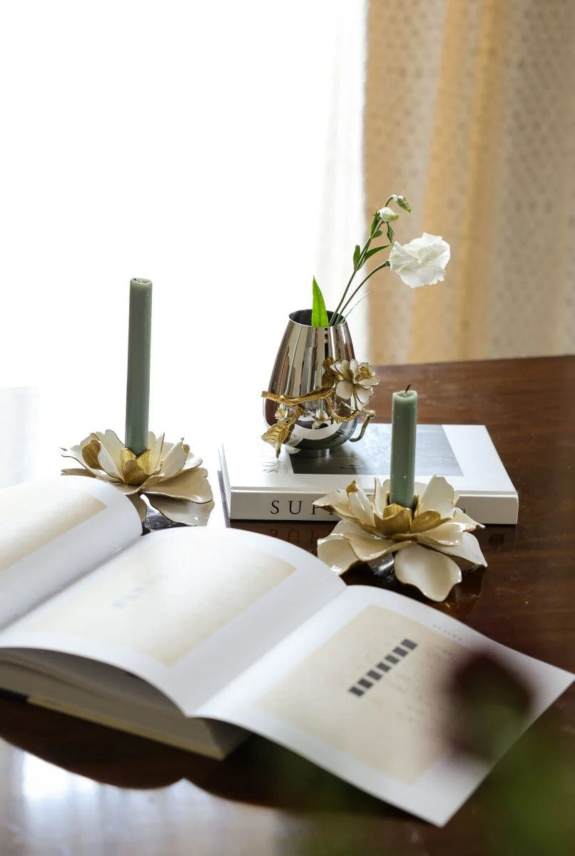 Gardenia Candleholders Set of 2 by Michael Aram