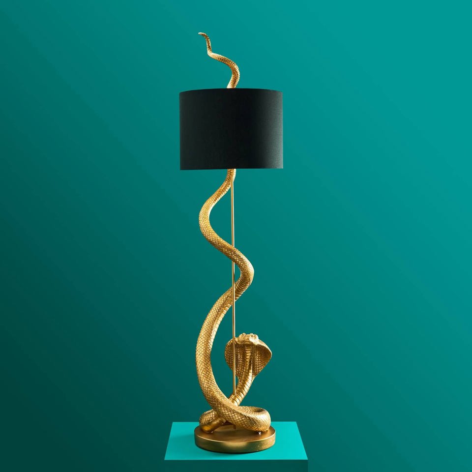 Antique Gold Snake Floor Lamp Simon