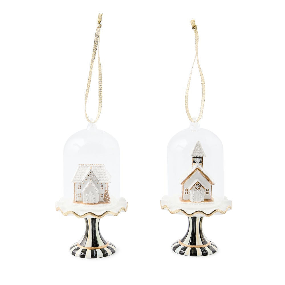Gingerbread Cloche Ornaments, Set of 2