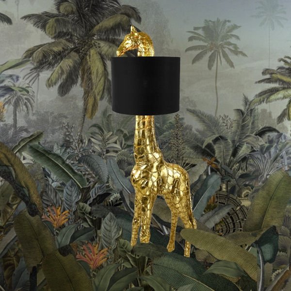 Giraffe Gigi Floor Lamp, Gold/Black - |VESIMI Design| Luxury Bathrooms and Home Decor