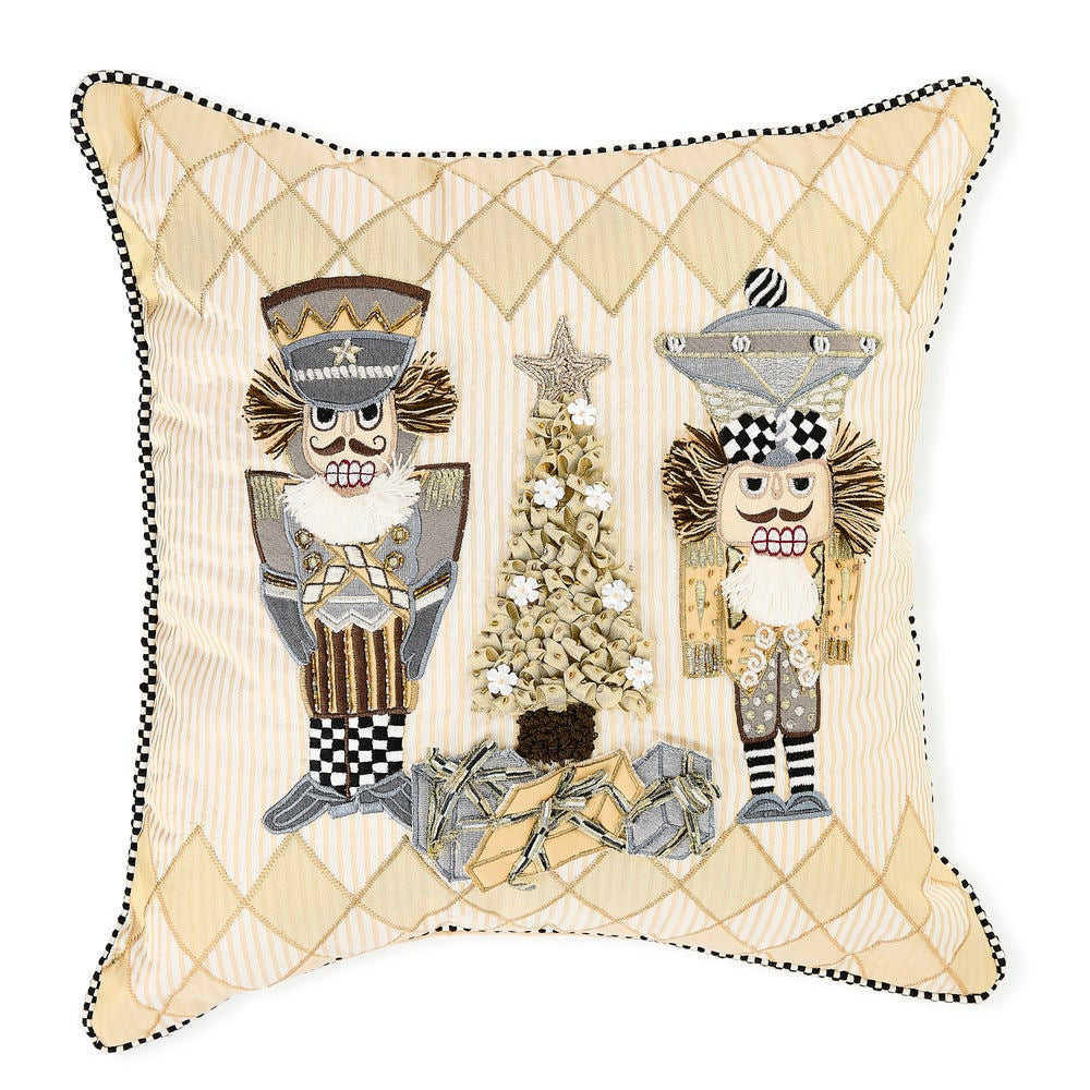 Glam Up Nutcracker Throw Pillow MacKenzie-Childs Christmas