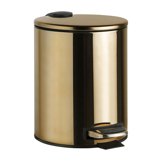 Stainless Steel Pedal Bin in Gold Finish