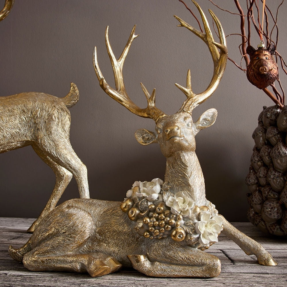 Gold Resting Deer by Werns