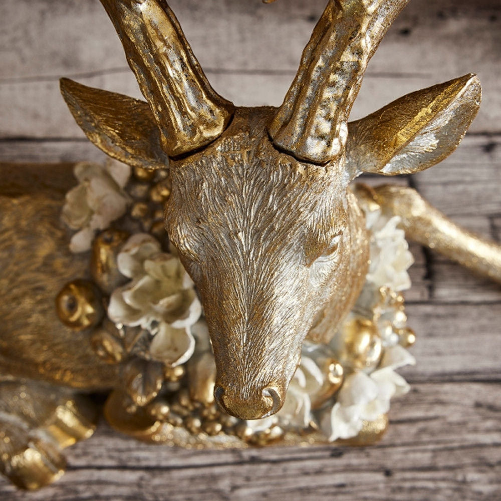 Gold Resting Deer by Werns