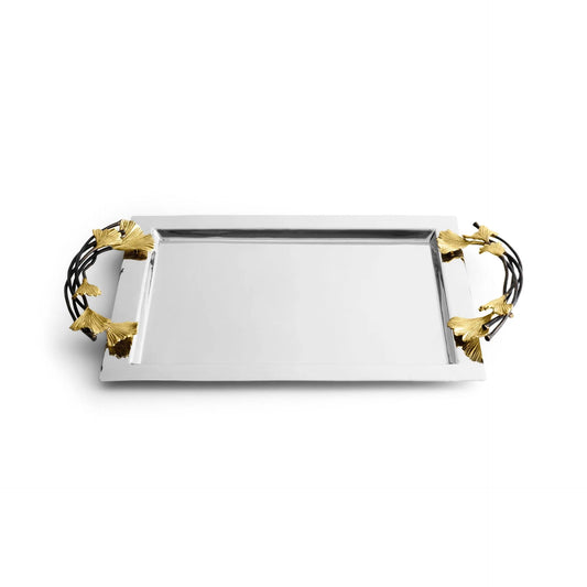 Golden Ginkgo Large Tray by Michael Aram - |VESIMI Design| Luxury Bathrooms and Home Decor