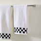 Hand Towel with Black Check Border MacKenzie-Childs