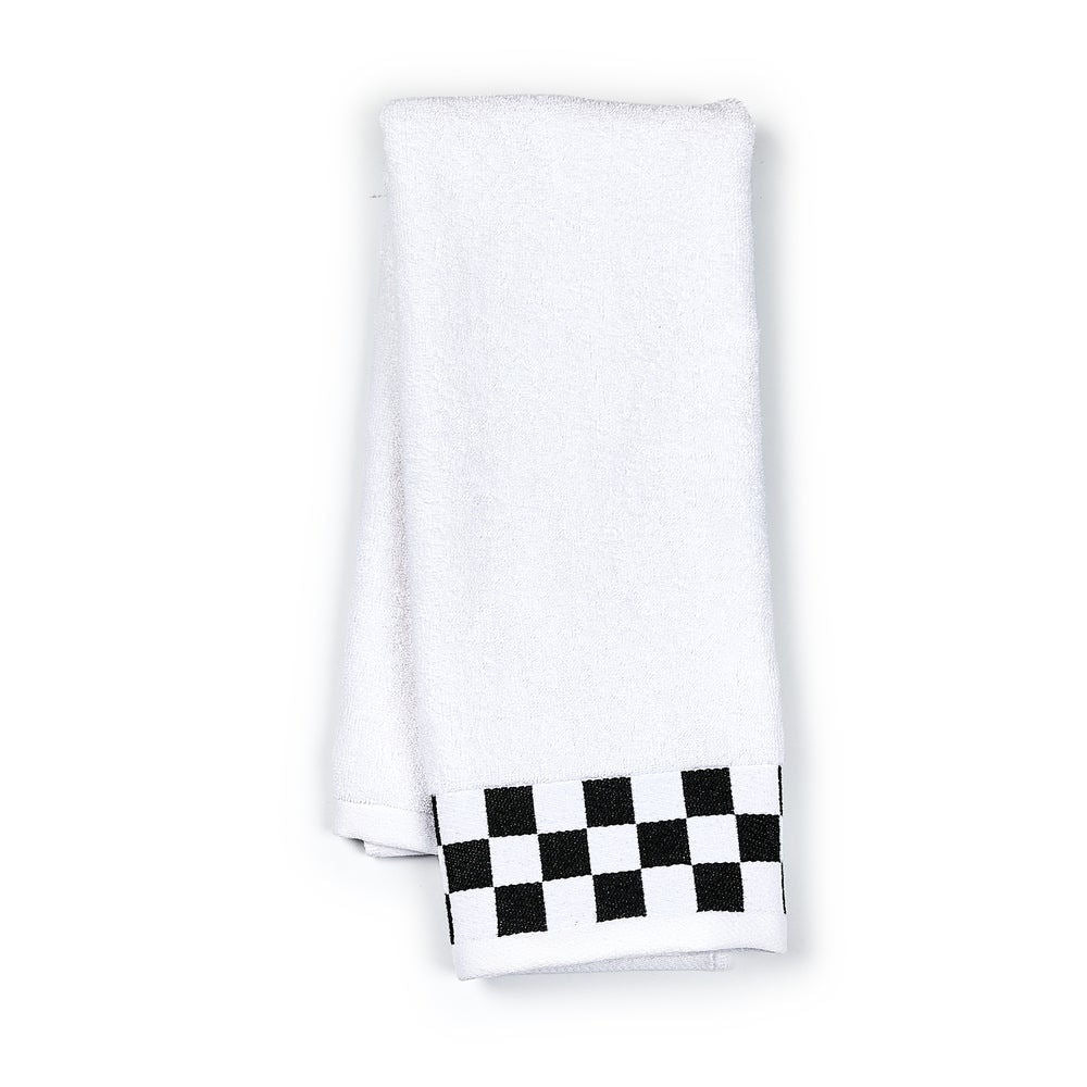 Hand Towel with Black Check Border MacKenzie-Childs