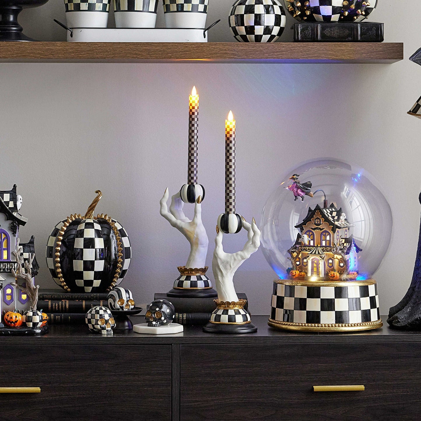 Haunted House Spooky Hand Candle Holders, Set of 2 by MacKenzie - Childs - |VESIMI Design|