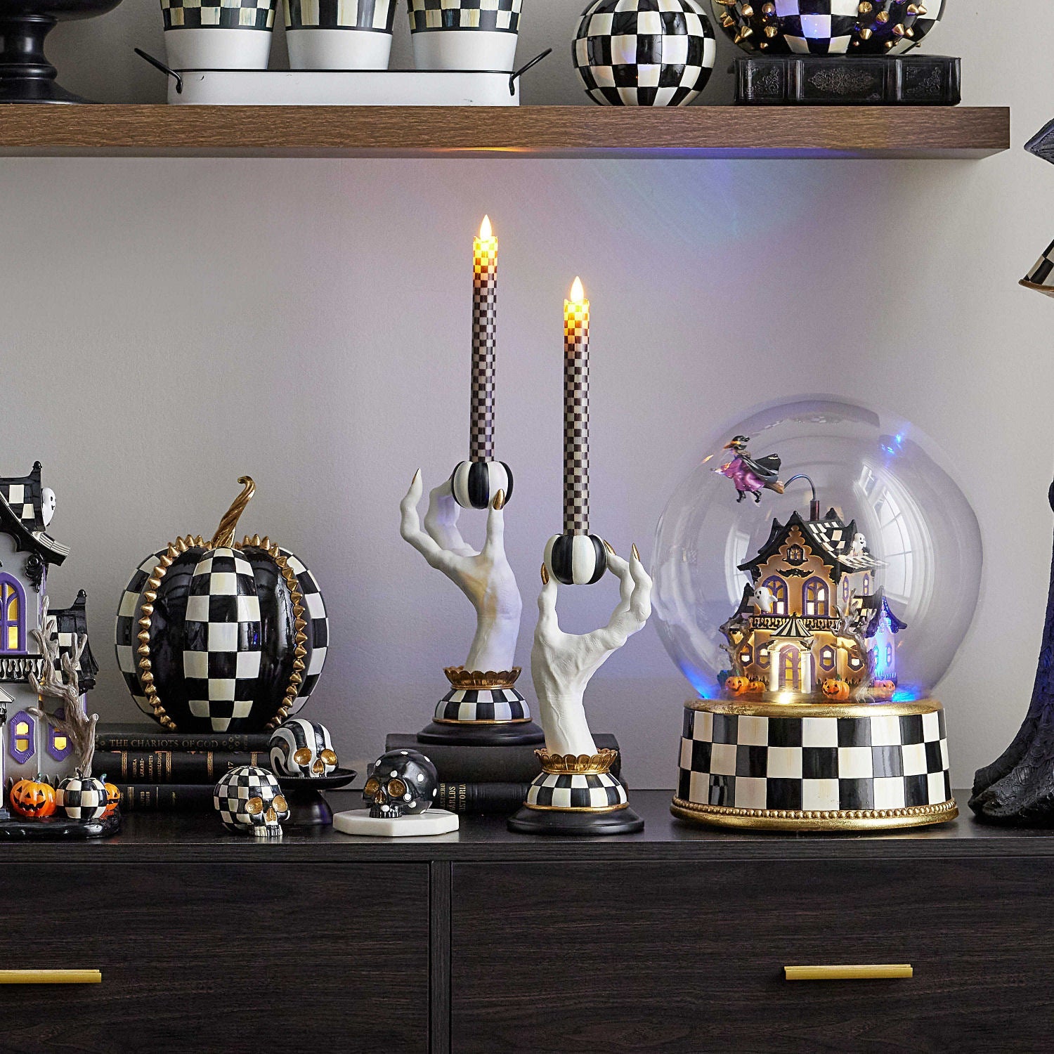 Haunted House Spooky Hand Candle Holders, Set of 2 by MacKenzie - Childs - |VESIMI Design|