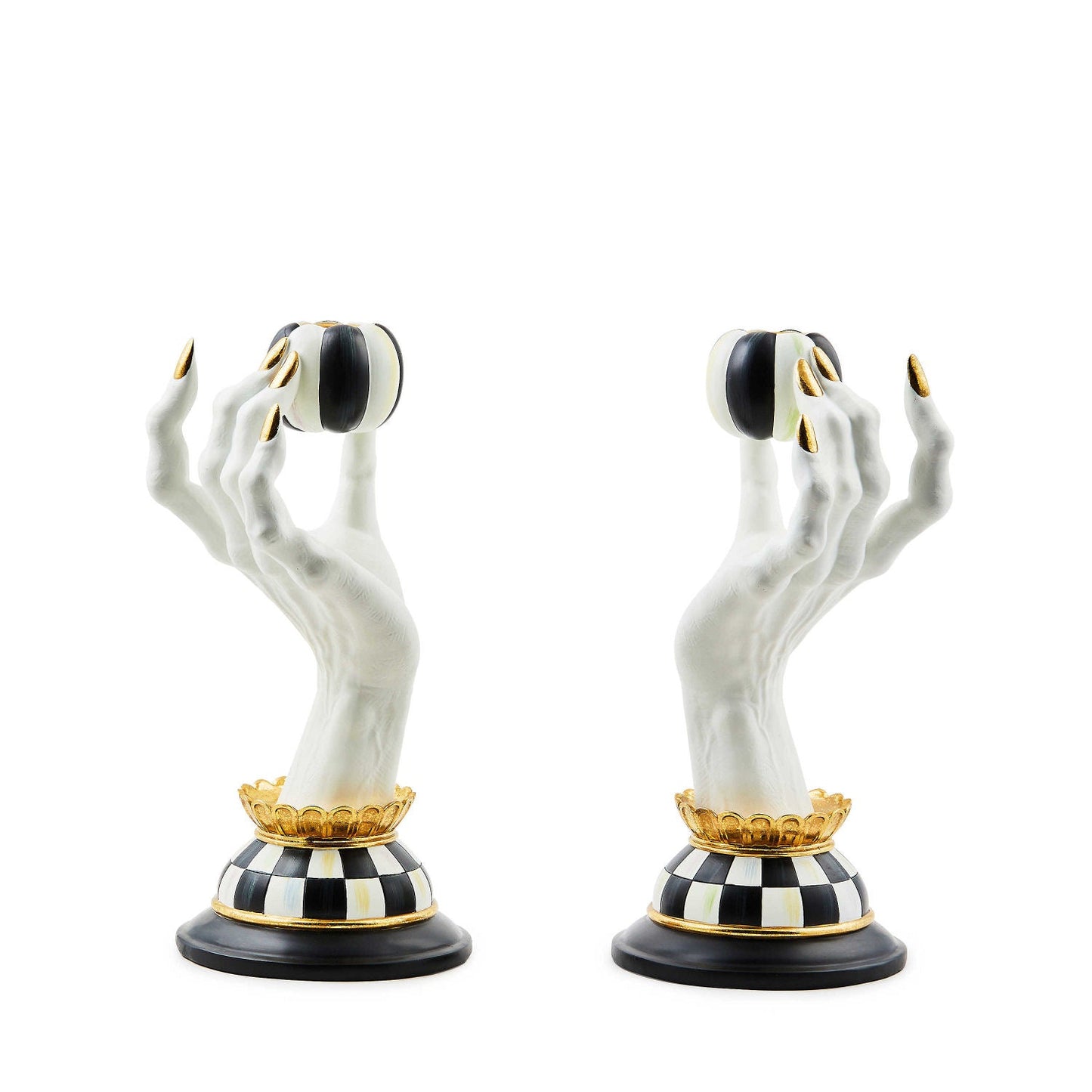 Haunted House Spooky Hand Candle Holders, Set of 2 by MacKenzie - Childs - |VESIMI Design|