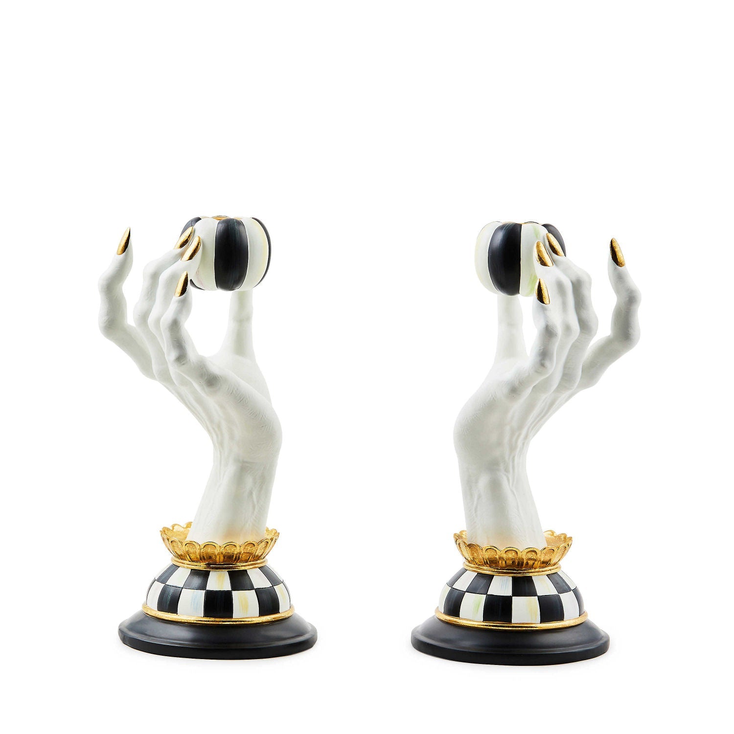 Haunted House Spooky Hand Candle Holders, Set of 2 by MacKenzie - Childs - |VESIMI Design|