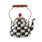 Iconic Black & White Courtly Check Enamel Tea Kettle 1,89L - |VESIMI Design| Luxury Bathrooms and Home Decor