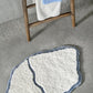 JESS White / Blue Abyss & Habidecor Egyptian Cotton Bathroom Rug - 70 x 135cm