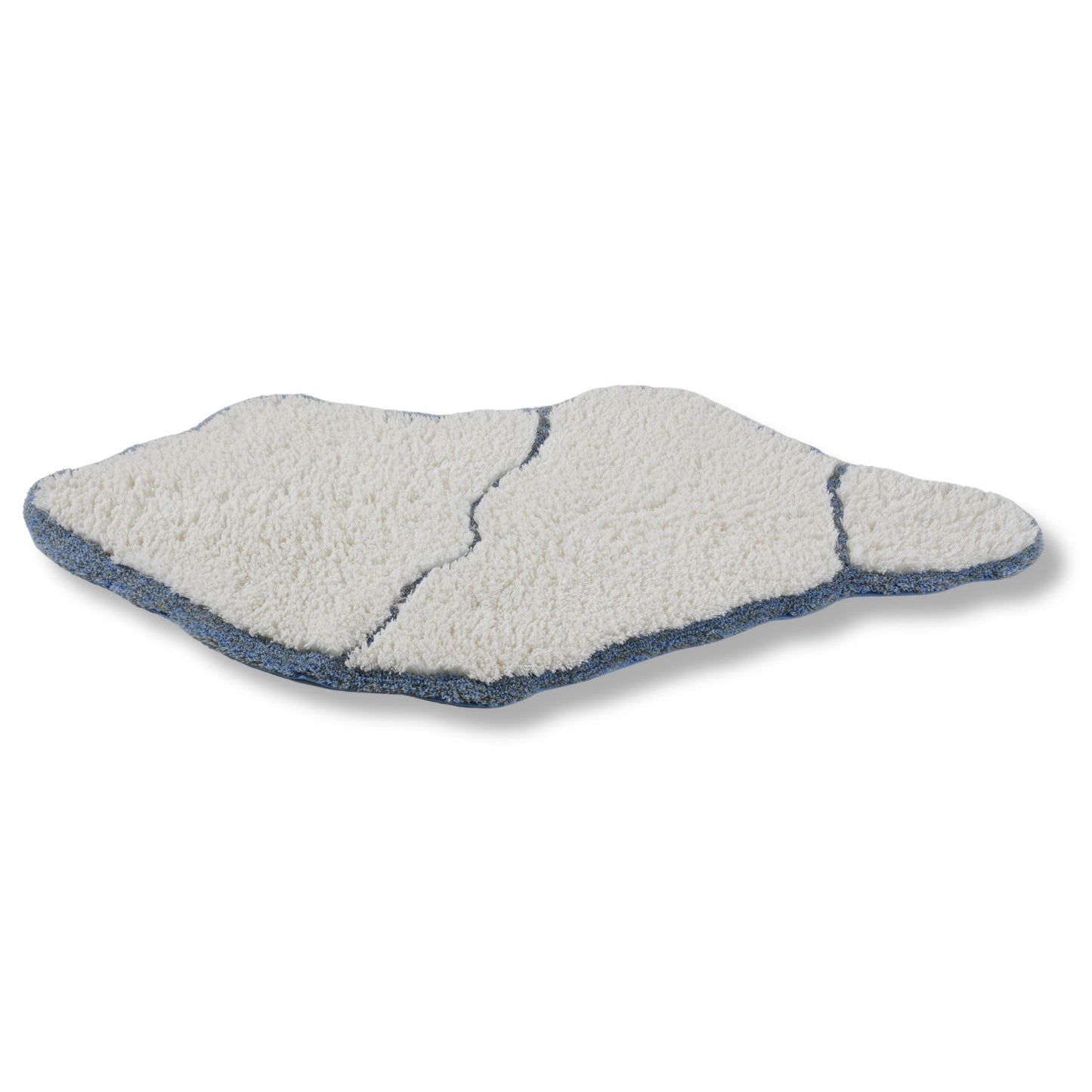 JESS White / Blue Abyss & Habidecor Egyptian Cotton Bathroom Rug - 70 x 135cm