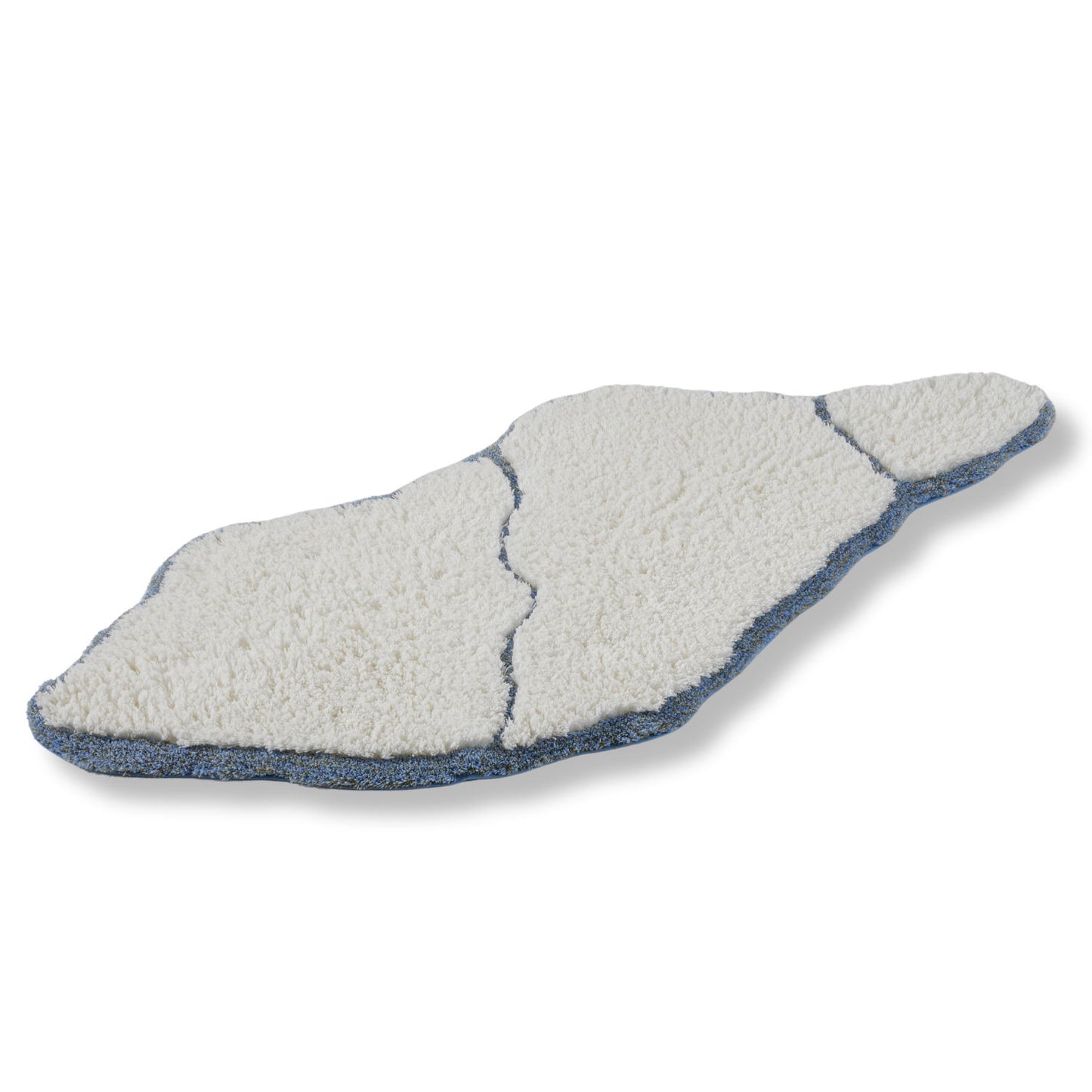 JESS White / Blue Abyss & Habidecor Egyptian Cotton Bathroom Rug - 70 x 135cm