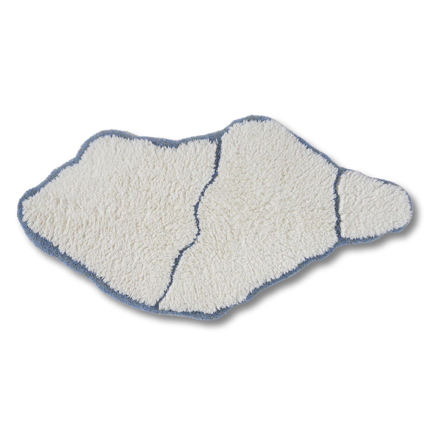 JESS White / Blue Abyss & Habidecor Egyptian Cotton Bathroom Rug - 70 x 135cm