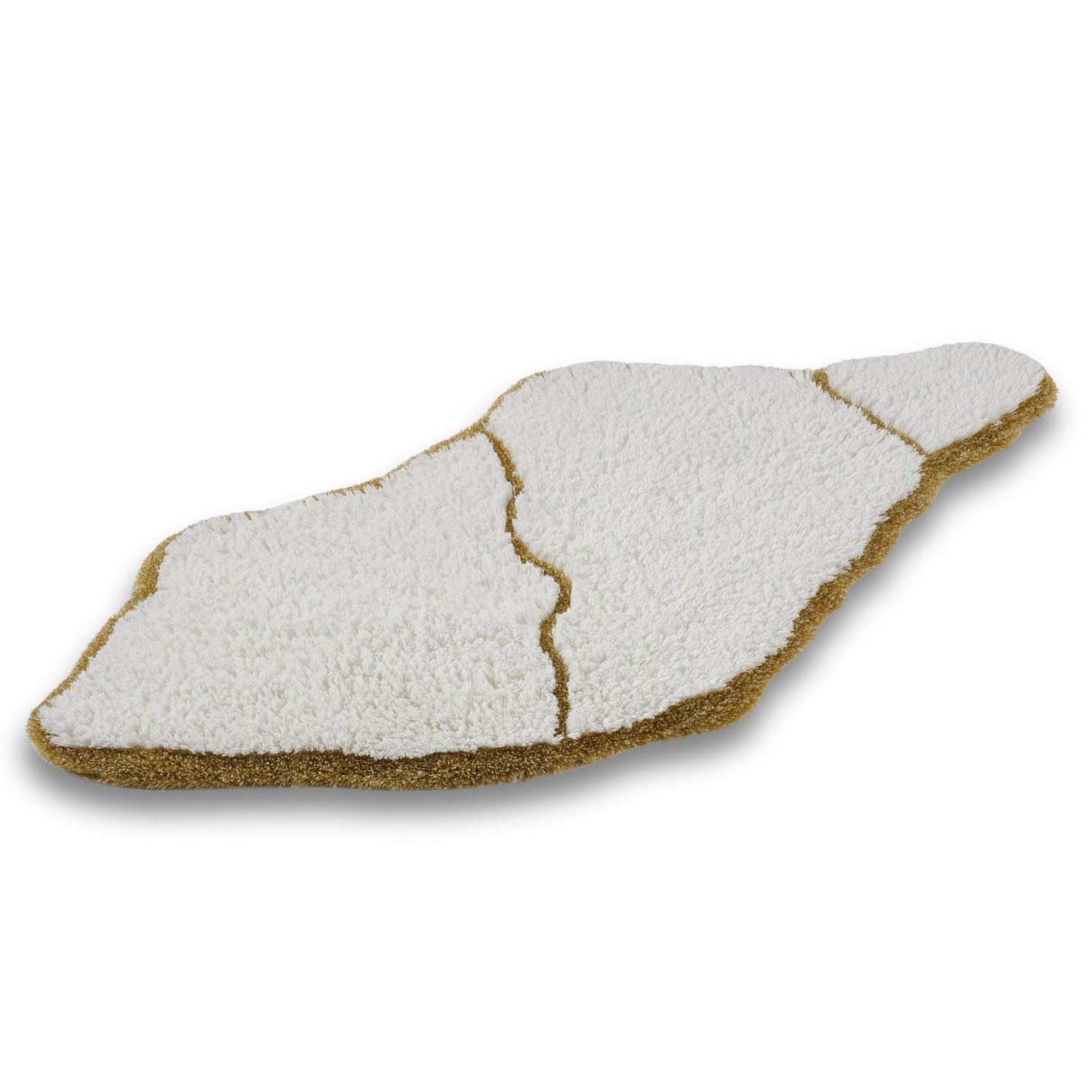 JESS White / Gold Abyss & Habidecor Egyptian Cotton Bathroom Rug - 70 x 135cm