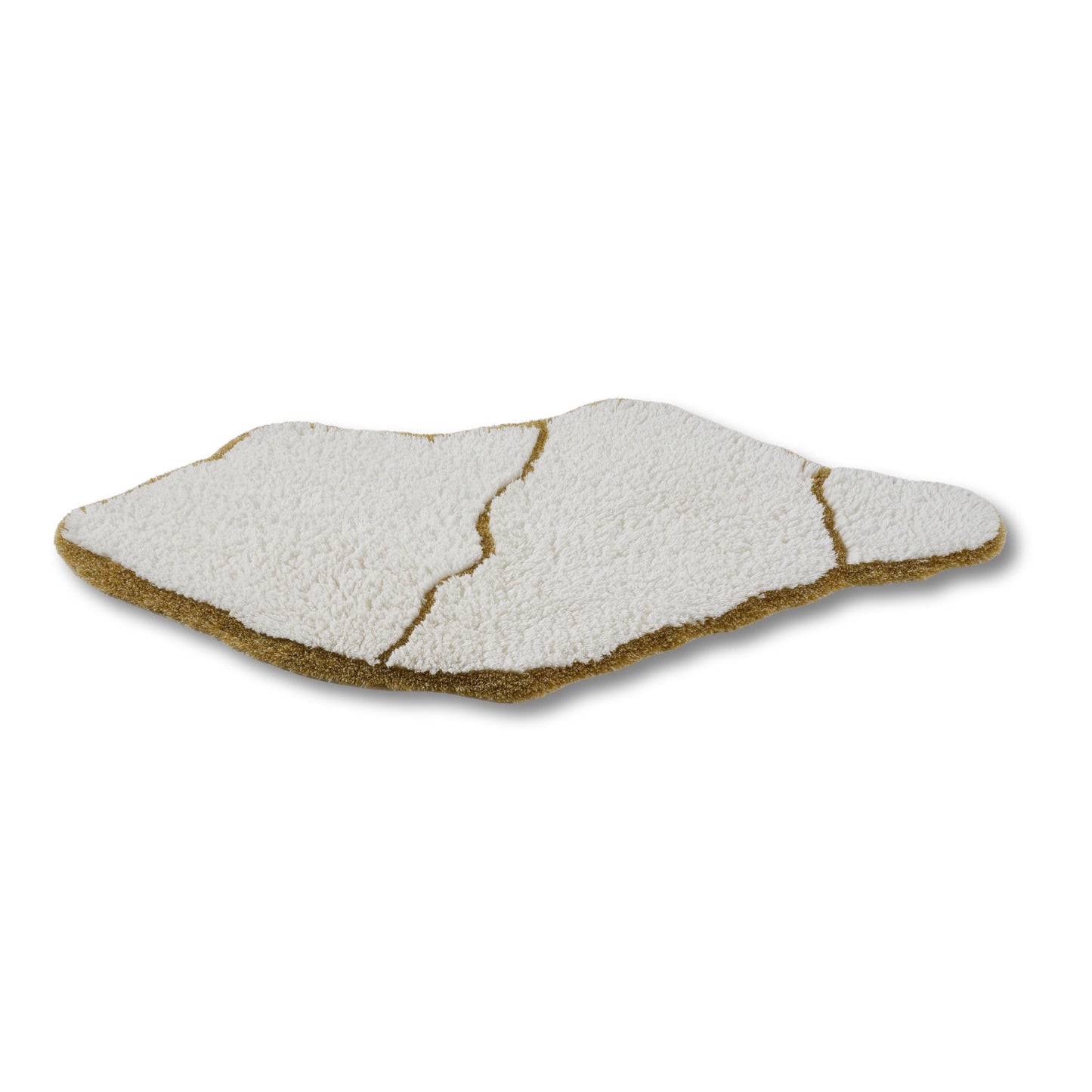 JESS White / Gold Abyss & Habidecor Egyptian Cotton Bathroom Rug - 70 x 135cm