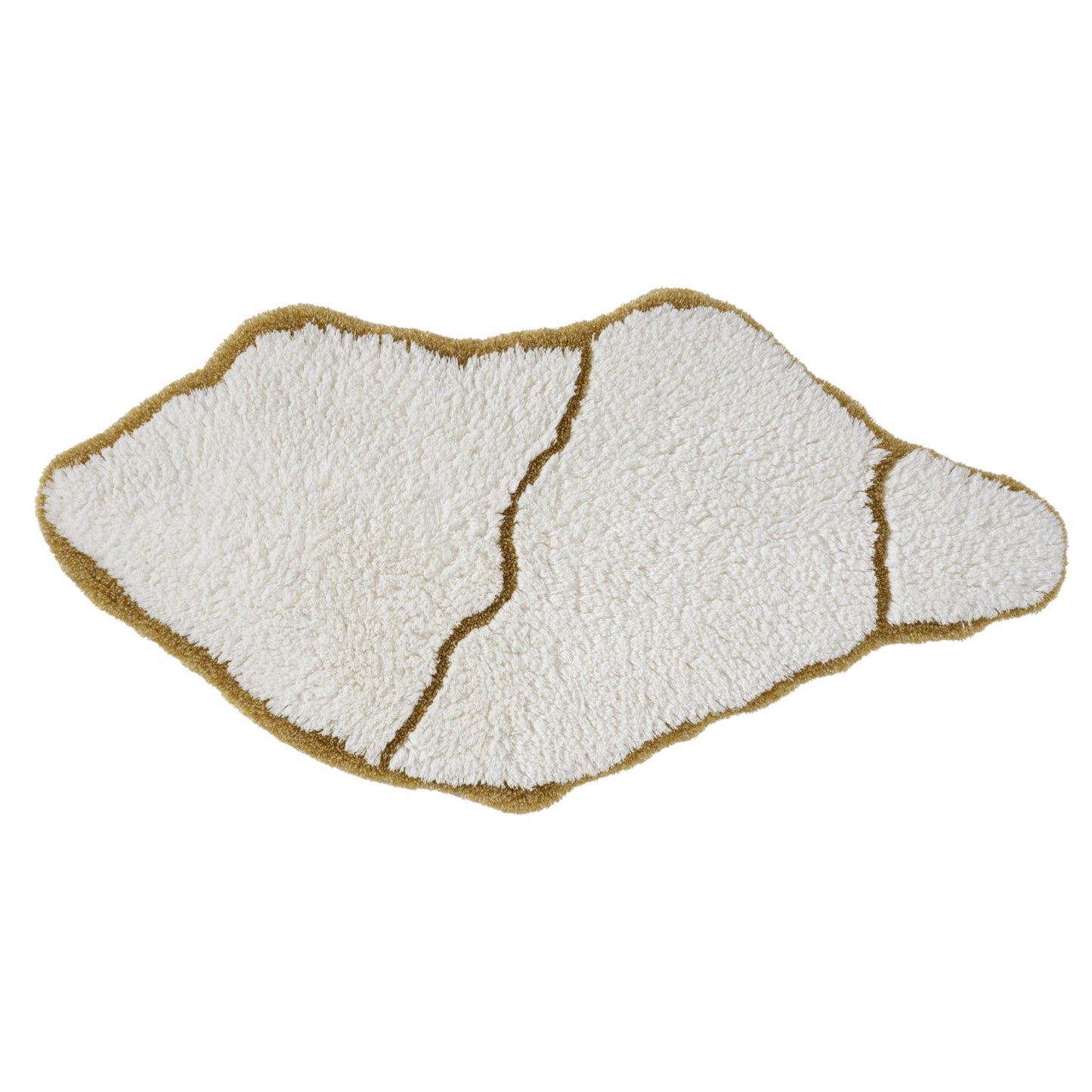 JESS White / Gold Abyss & Habidecor Egyptian Cotton Bathroom Rug - 70 x 135cm