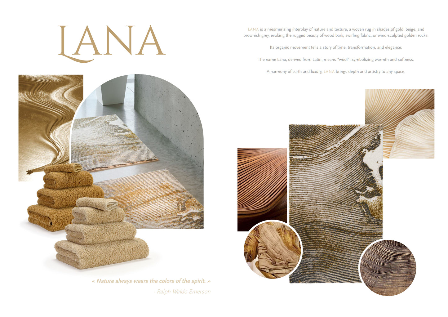 LANA Brown & Gold Abyss & Habidecor Egyptian Cotton Bathroom Rug