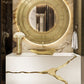 Lapiaz Single Vanity White and Gold Cabinet - |VESIMI Design| Luxury Bathrooms and Home Decor