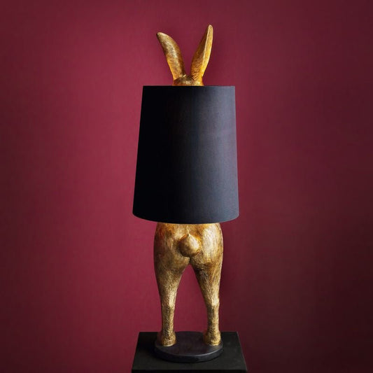 Large Floor Lamp Hiding Rabbit, Gold/Black - |VESIMI Design| Luxury Bathrooms and Home Decor