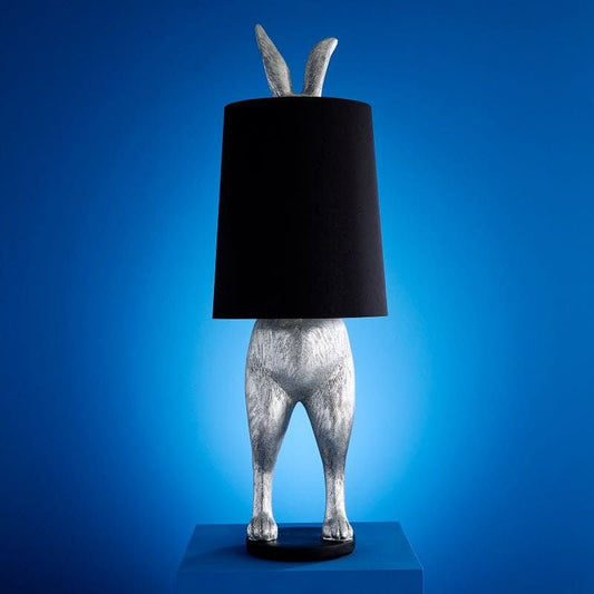Large Floor Lamp Hiding Rabbit, Silver/Black - |VESIMI Design| Luxury Bathrooms and Home Decor