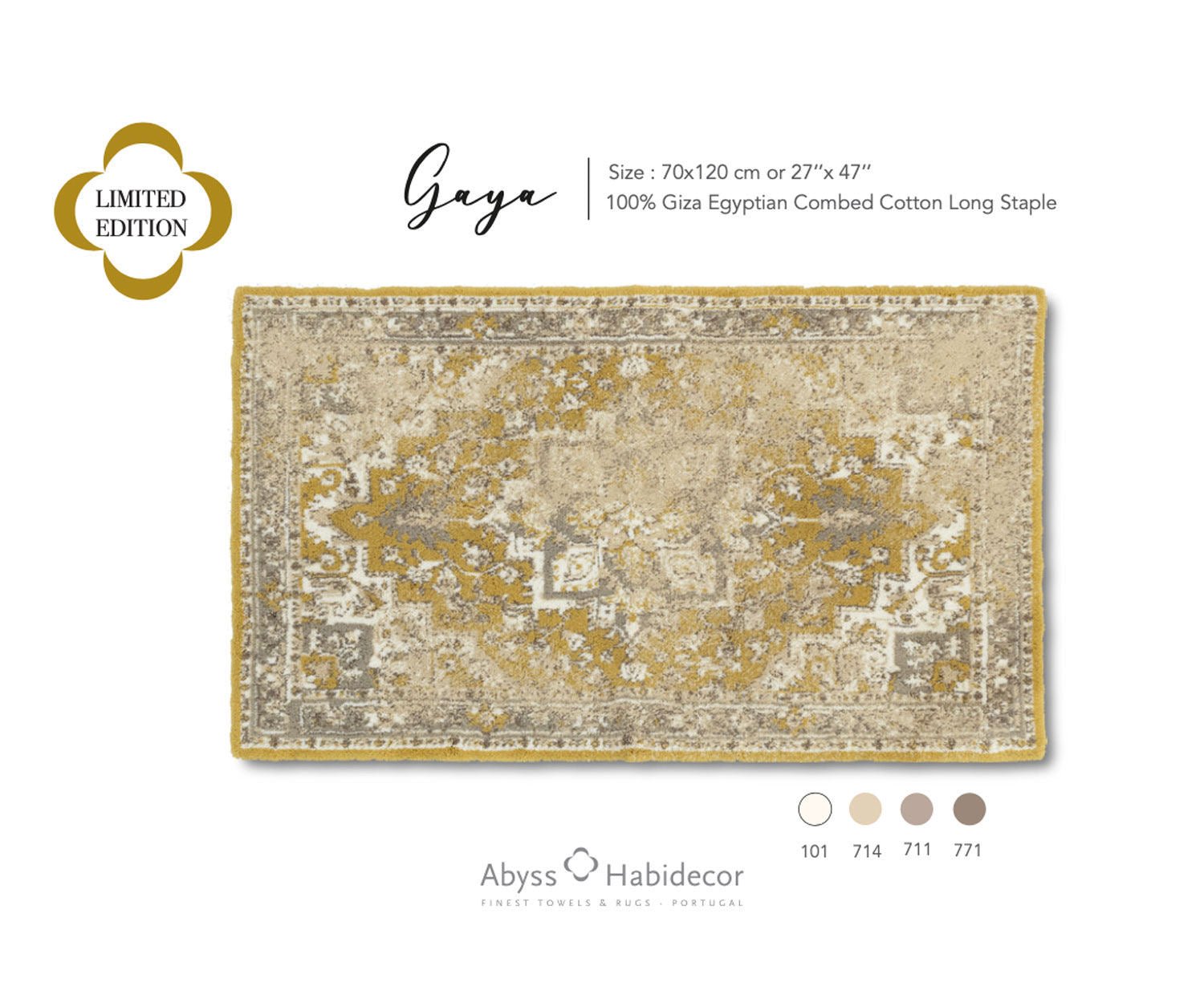 LIMITED EDITION 2024 Egyptian Cotton Bathroom Rug GAYA by Abyss & Habidecor - |VESIMI Design| Luxury Bathrooms and Home Decor