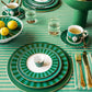 Love Birds Dinner Plate Stripes Green 26.5cm - Pip Studio