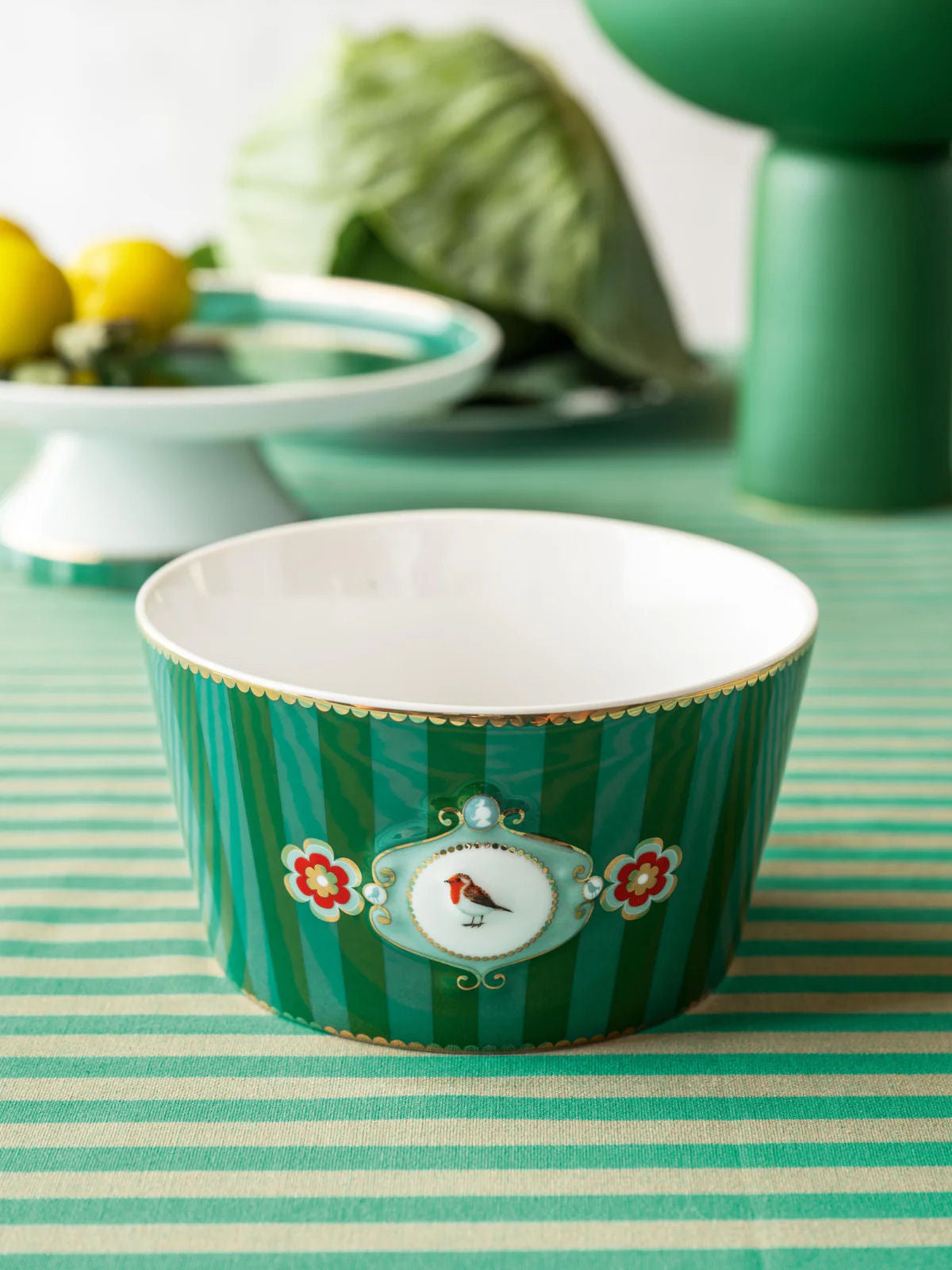 Love Birds Bowl Stripes Green 15cm - Pip Studio