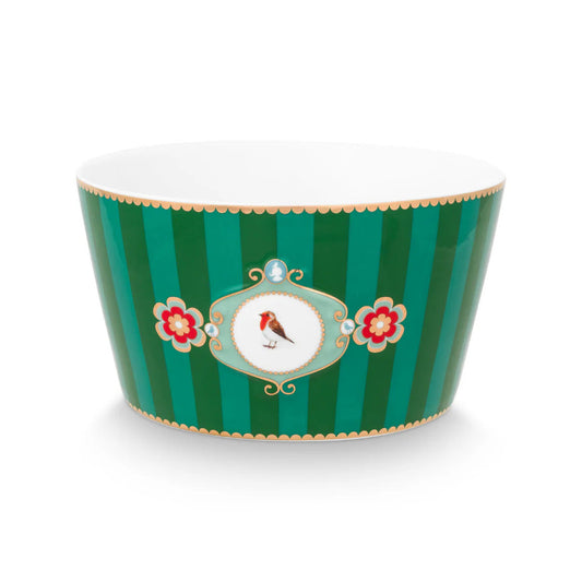 Love Birds Bowl Stripes Green 15cm - Pip Studio