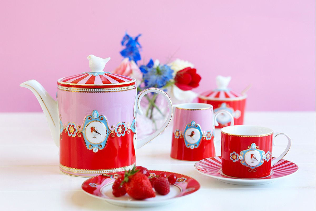 Sugar Bowl Love Birds Medallion Red-Pink - Pip Studio
