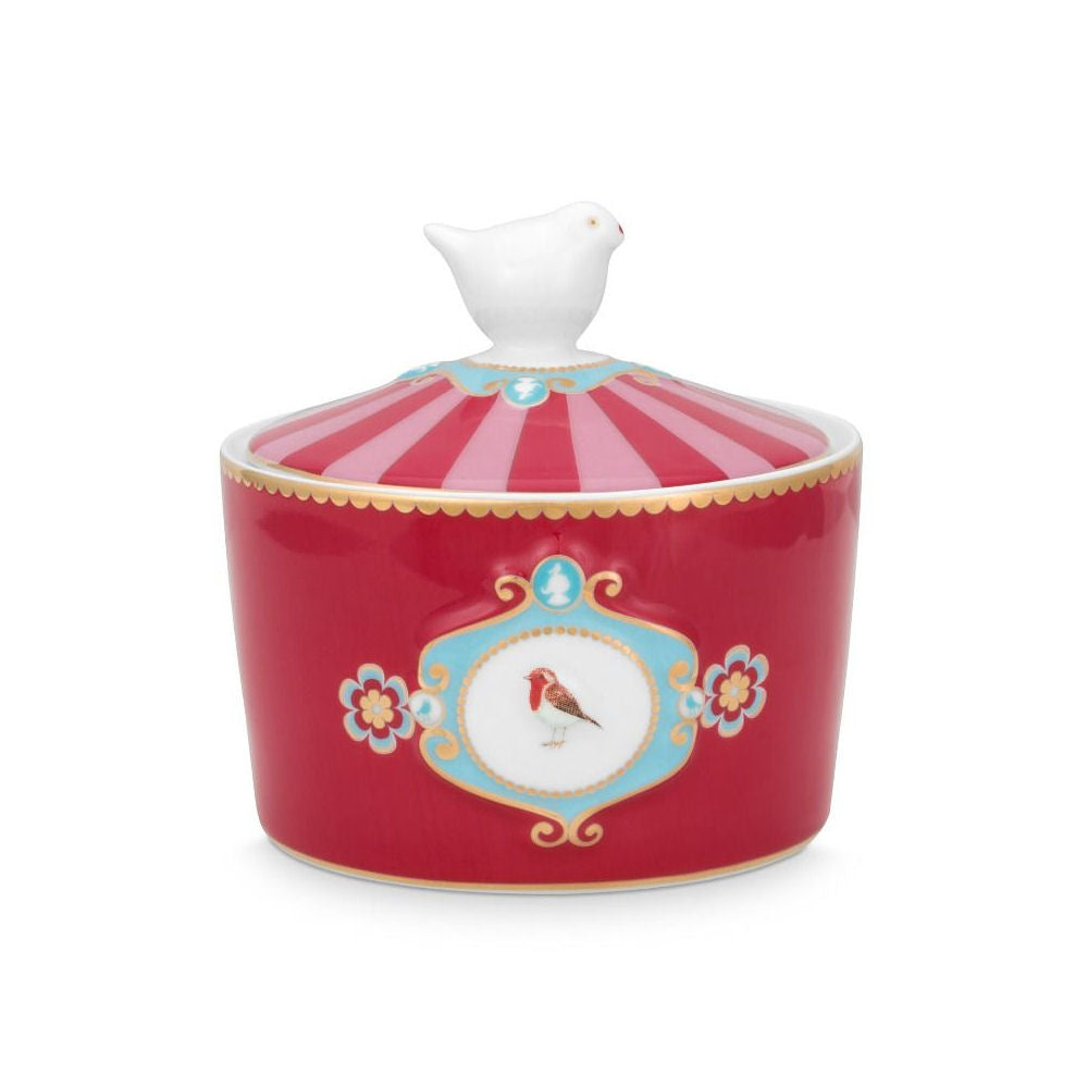 Sugar Bowl Love Birds Medallion Red-Pink - Pip Studio