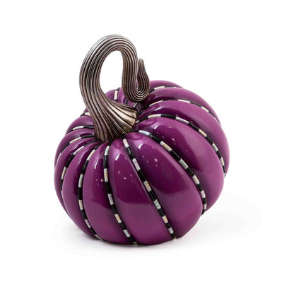 Plum Piped Pumpkin - MacKenzie-Childs Halloween Decoration