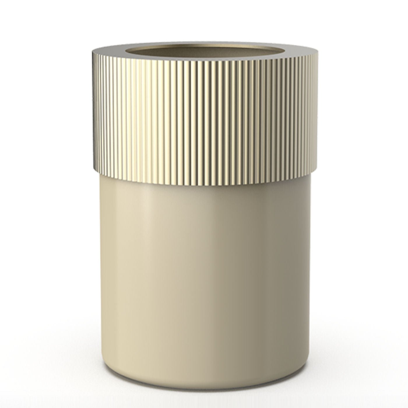 Luxury Aluminium & Porcelain Paper Bin / Champagne Gold & Dune - |VESIMI Design| Luxury Bathrooms and Home Decor