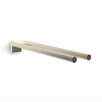 Luxury Aluminium Wall - Mounted Champagne Gold Double Towel Rail - |VESIMI Design|