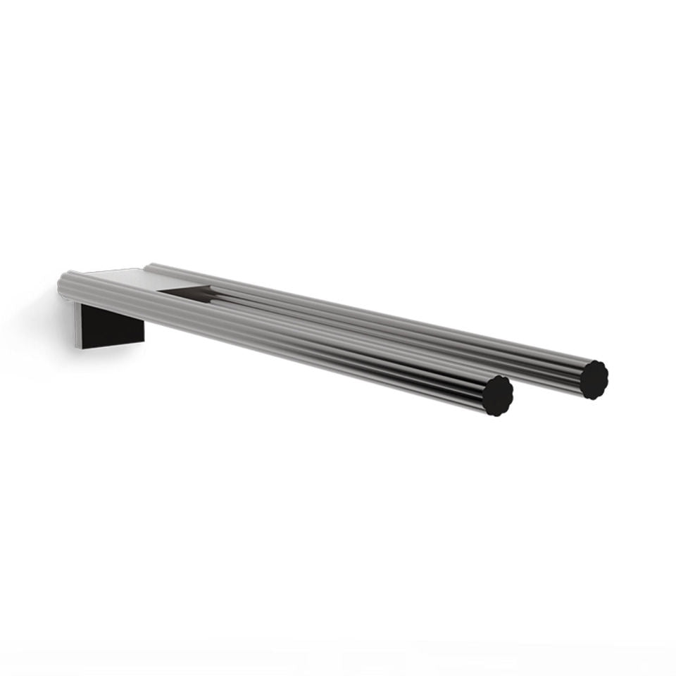 Luxury Aluminium Wall - Mounted Mocca Dark Brown Double Towel Rail - |VESIMI Design|