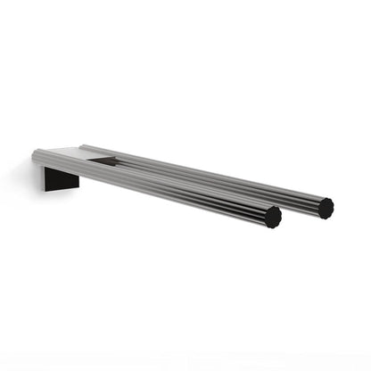 Luxury Aluminium Wall - Mounted Mocca Dark Brown Double Towel Rail - |VESIMI Design|