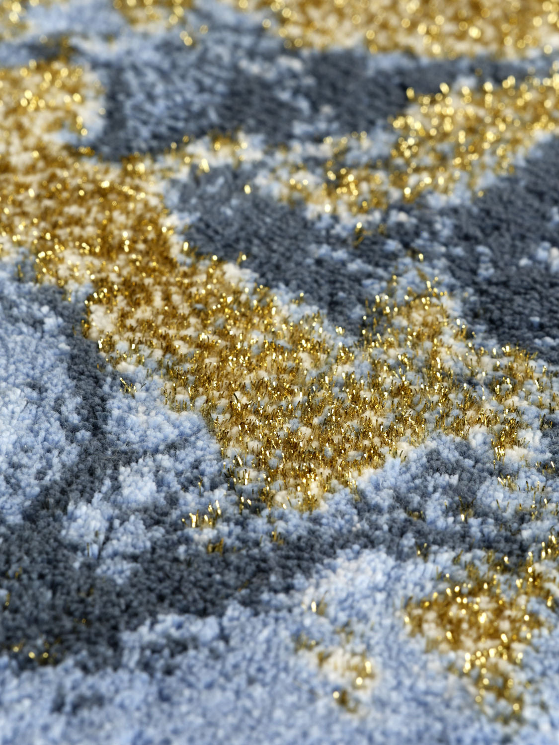 Dandy Blue & Gold  Egyptian Cotton Bathroom rug  by Abyss & Habidecor