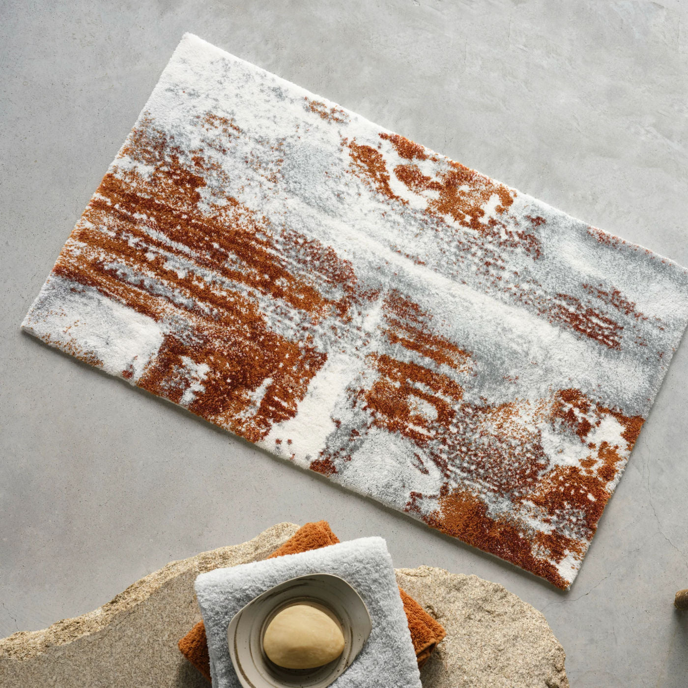 Caramel & Silver Egyptian Cotton Bath Mat SPARKS by Abyss & Habidecor