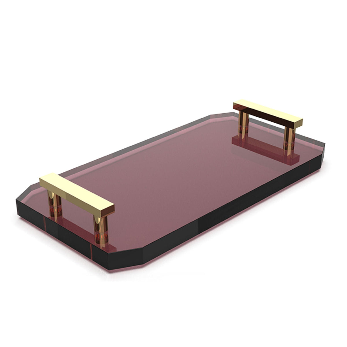 Luxury Crystal Glass Tablet Tray Rich Burgundy by Decor Walther – |VESIMI Design