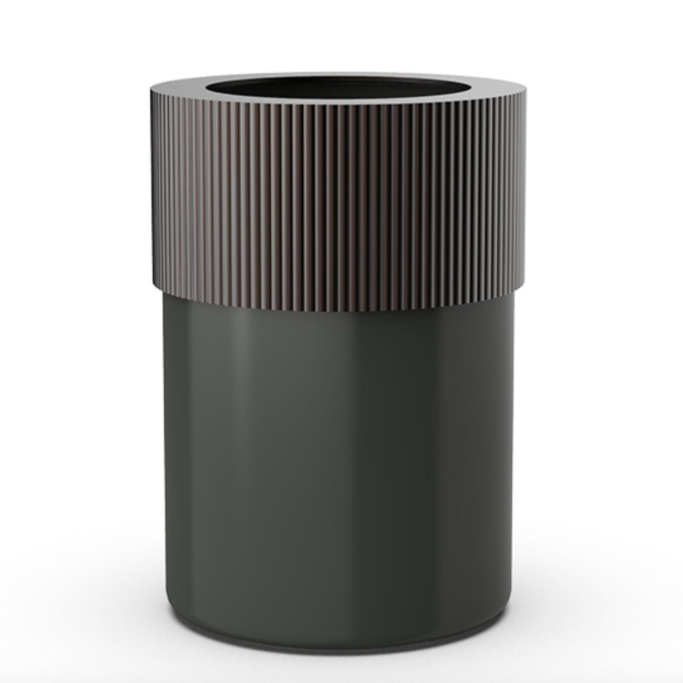 Luxury Dark Brown Aluminium & Porcelain Paper Bin / Mocca & Moor - |VESIMI Design| Luxury Bathrooms and Home Decor