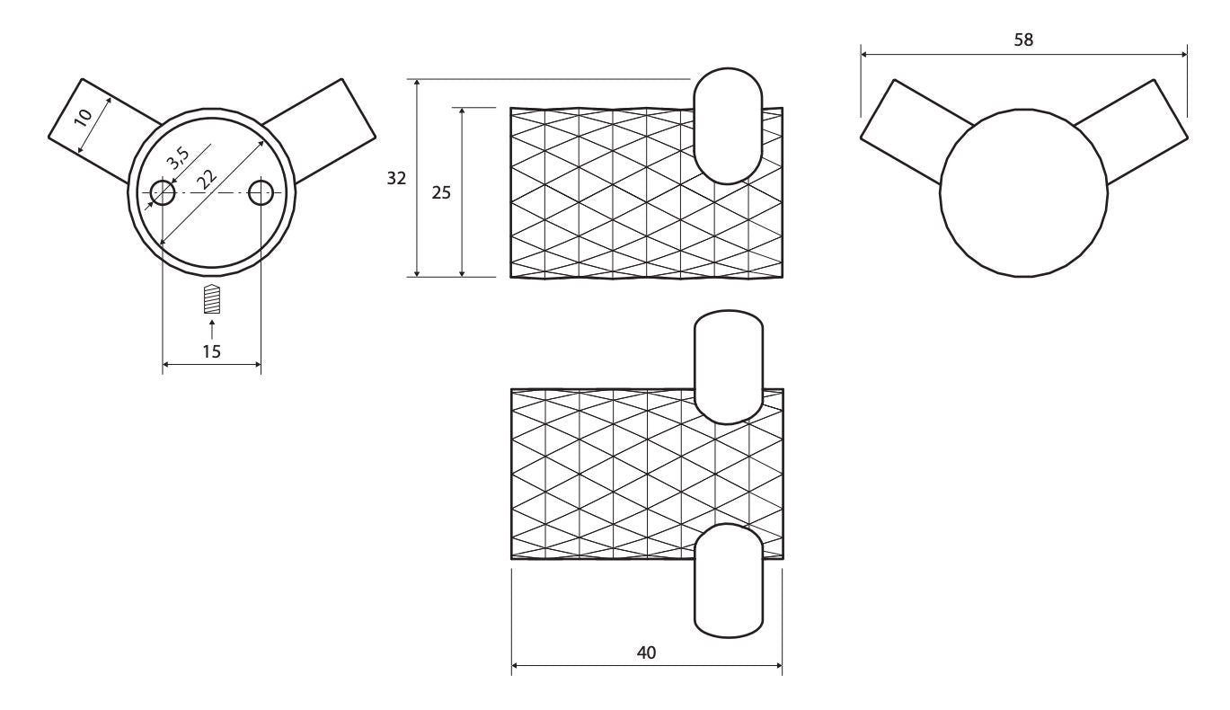 Luxury Double Bathroom Hook in Matt Gold | Diamond Collection