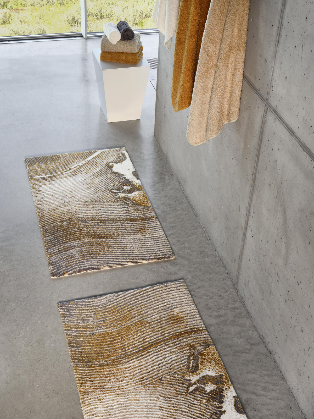 LANA Brown & Gold Abyss & Habidecor Egyptian Cotton Bathroom Rug