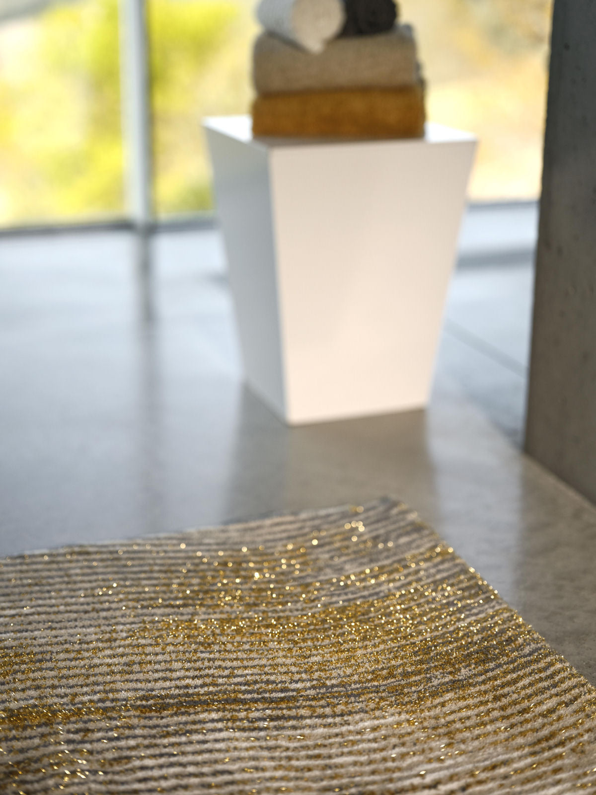 LANA Brown & Gold Abyss & Habidecor Egyptian Cotton Bathroom Rug