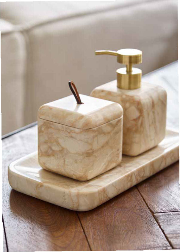 Blake Beige Marble Bathroom Accessories Soap Dispenser