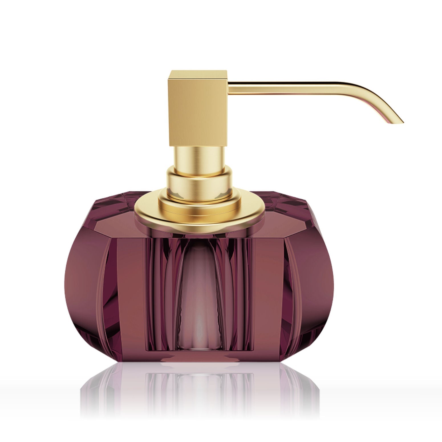 Luxury Matt Gold Crystal Liquid Soap Glass Dispenser | Rich Burgundy ...