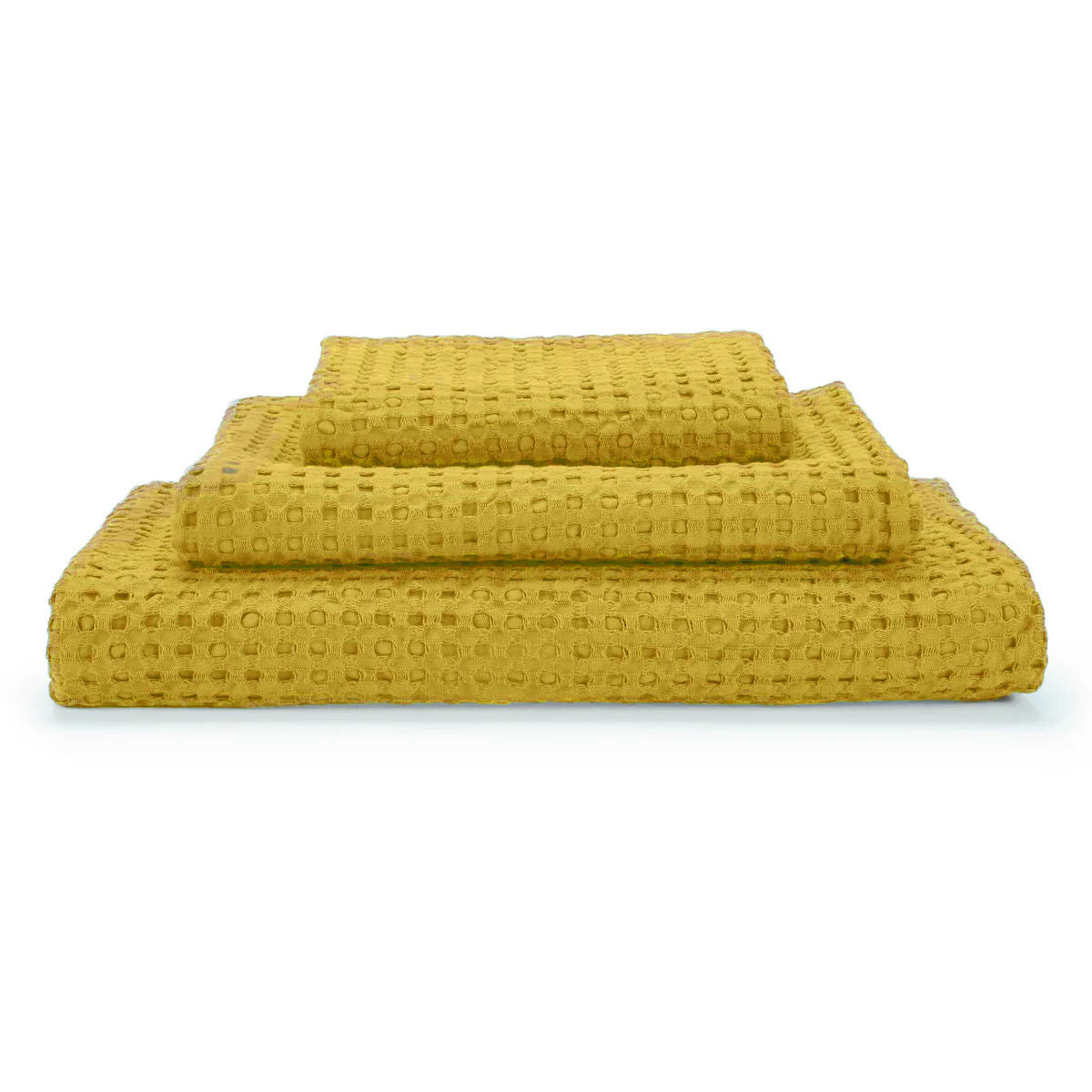 Yellow Waffle Egyptian Cotton Retro Towels Pousada - 278 Yuzu